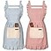 Ziurfys 2 Pack Adjustable Kitchen Apron Cooking Apron For Women For Men With Pockets Work Apron Grill Restaurant RedBlue Princess Apron 2 packs