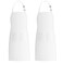 Xornis 2 Pack Bib Aprons with 2 Pockets Kitchen Apron Cooking Chef White