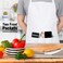 Xornis 2 Pack Bib Aprons with 2 Pockets Kitchen Apron Cooking Chef White