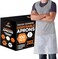 Xpose Safety 100 Pack White Disposable Aprons Individually Wrapped Waterproof Polyethylene for Cooking Food Prep and Cleaning 1 Mil Durable 24 x 48
