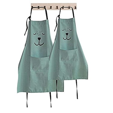 YOLOPARK Lovely Parent and Child Apron Comfortable Simple Apron with Pocket for Painting Cooking Artist Chef Pack of 2