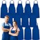 GREEN LIFESTYLE 12 Pack Professional Chef Apron Grilling Aprons for Men Waterproof Cooking Apron for BBQ Work or Restaurant Use Kitchen Aprons for Women Royal Blue No Pockets