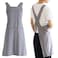 NEWGEM Japanese Linen Cross Back Kitchen Cooking Aprons for Men with Pockets for Baking Painting Gardening Cleaning Gray