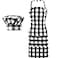 SATINIOR 2 Pcs Chef Costume for Women Men Chef Hat Apron Set for Adult Baker Apron Hat for Cooking CosplayWhite BlackPlaid Style