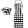 SATINIOR 2 Pcs Chef Costume for Women Men Chef Hat Apron Set for Adult Baker Apron Hat for Cooking CosplayWhite BlackPlaid Style