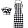 SATINIOR 2 Pcs Chef Costume for Women Men Chef Hat Apron Set for Adult Baker Apron Hat for Cooking CosplayWhite BlackPlaid Style
