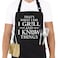 ALIPOBO Funny Grilling Aprons for Men BBQ Cooking Apron with 2 Pockets Adjustable Neck Strap and 40 Long Ties Thats What I Do I Grill and I Know Things
