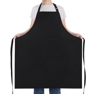 NLUS Chef Aprons for Men Women Kitchen Cooking Aprons for Women with 2 Pockets Adjustable Bib Aprons Water Oil Resistant 1 PACK Black
