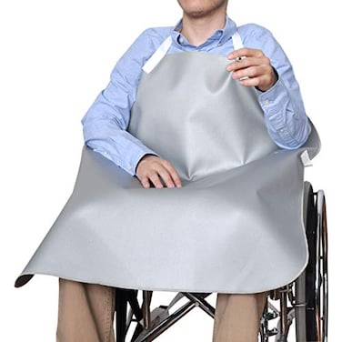NYOrtho Deluxe Smokers Apron 30 x 34 Grey FlameRetardant Wheelchair Cover for Smoking Safety Fireproof ExtraDurable WipeClean Patient Apron with Side Straps HighPerformance Made in USA
