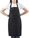 SEW UR LIFE Black Professional Resist Water Adjustable Extra Long Bib Apron 3 Pockets Home Kitchen Garden Restaurant Cafe Bar Pub Bakery for Cooking Chef Baker Servers Craft Unisex