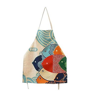 Phantomon Aprons for Women Cartoon Japanese Style Lovely Fish Print Chef Kitchen Cooking Funny Aprons Adults