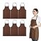 LOYHUANG Total 6PCS Brown Bib Apron Adult with 2 Pockets for Women Men Chef Cooking Kitchen 6 Brown