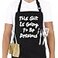 ALIPOBO BBQ Funny Apron for Men Chef Bib Apron with 2 Pockets Adjustable Neck Strap and 40 Long Ties Best for Kitchen Cooking Grilling Baking Gardening Black
