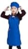 ALIPOBO Kids Apron and Chef Hat Set Childrens Adjustable Bib Apron with 2 Pockets Cute Boys Girls Kitchen Apron for Cooking Baking Painting Training Wear 612 Year Blue