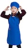 ALIPOBO Kids Apron and Chef Hat Set Childrens Adjustable Bib Apron with 2 Pockets Cute Boys Girls Kitchen Apron for Cooking Baking Painting Training Wear 612 Year Blue