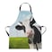 Britimes Apron Home Kitchen Waterproof Cooking Baking Gardening for Women Men With Pockets Funny Cow On Green Grassland 32x28 inch