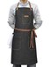 DingSay Trendy Denim Chef Apron with Pockets Mens Womens Professional Kitchen Bib Black Apron for Cooking Grill BBQ Server with Towel Loop and Adjustable Neck Straps