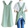 NEWGEM Japanese Linen Cross Back Kitchen Cooking Aprons for Men with Pockets for Baking Painting Gardening Cleaning Light Green