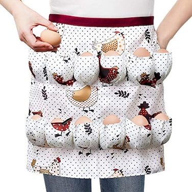 Syhood Egg Apron Easter Egg Collecting Apron with 12 Deep Pocket for Chicken Duck Goose Adultunisex