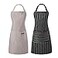 Tosewever 2 Pieces Kitchen Cooking Aprons Cotton Polyester Blend Adjustable Bib Aprons with 2 Pockets for Women Men Chef Chef BlackBrown Stripes 2