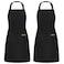ATROPOS 2 Pack Black Adjustable Bib Cooking Apron Waterdrop Resistant with 2 Pockets Aprons for Men Women Suit for Kitchen And Outdoor BBQ 358IN x 268IN Black