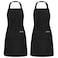 ATROPOS 2 Pack Black Adjustable Bib Cooking Apron Waterdrop Resistant with 2 Pockets Aprons for Men Women Suit for Kitchen And Outdoor BBQ 358IN x 268IN Black