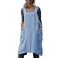 YESDOO Cotton Linen Apron Cross Back Apron for Women with Pockets Pinafore Dress for Baking Cooking