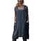 VLZUFE Cotton Linen Apron for women Cross Back Apron Pinafore Dress for Baking Cooking Gardening Work