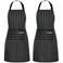 NLUS 2 Pack Cooking Aprons for Women with Pockets Adjustable Kitchen Bib Aprons for Women Men Chef BlackWhite Stripe Classic BlackWhite Stripes