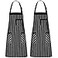 NLUS 2 Pack Cooking Aprons for Women with Pockets Adjustable Kitchen Bib Aprons for Women Men Chef BlackWhite Stripe BlackWhite Stripes