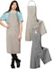 Breathffy 2 Pcs Pottery Apron Split Leg Adjustable Ceramics Apron with 3 Pocket Pottery Smock for Women Men Ceramic Wheel DIYKhaki Gray