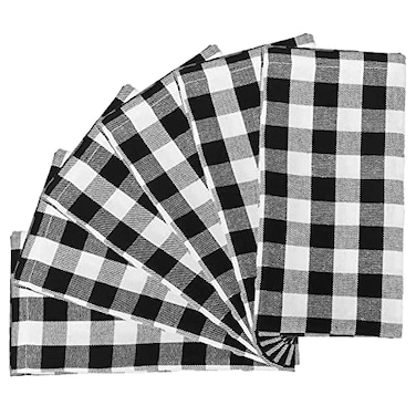 LGHSPOM Buffalo Check NapkinsFarmhouse Dinner NapkinsBlack and White Cloth Napkin