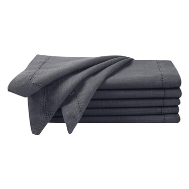 Light & Lightnpro Premium Hemstitched Charcoal Cloth Napkins Set of 618x18 Inch Soft 100 Cotton Fabric Washable Reusable Dinner Napkins for Weddings Parties Elegant Home Decor