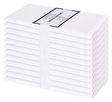 Cotton Clinic Cloth Dinner Napkins Perfect Everyday Use Table Napkins Soft Durable Washable Ideal for Party Wedding Christmas Easter Set of 1220x20 inches White Napkins