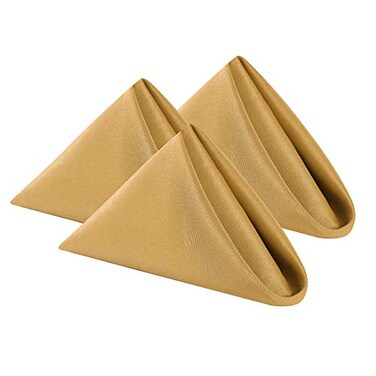 Cupuamon Cloth Napkins 17x17 inch Washable Polyester Dinner Napkins Soft Table Napkins for Wedding Party Dining BanquetGold25PCS