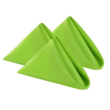Cupuamon Cloth Napkins 17x17 inch Washable Polyester Dinner Napkins Soft Table Napkins for Wedding Party Dining BanquetApple Green50PCS