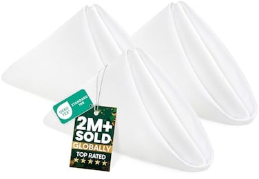 Utopia Home White Cloth Napkins 12 Pack 20x20 Inches Ideal Dinner Napkins for Party Wedding and LunchDinner