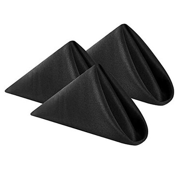 Cupuamon Cloth Napkins 20x20 inch Washable Polyester Dinner Napkins Soft Table Napkins for Wedding Party Dining BanquetBlack100PCS