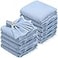 Buryeah 48 Pcs Cotton Linen Cloth Napkins with Fringe 165 x 165 Inch Square Rustic Dinner Linen Napkins Bulk for Wedding Party Banquet DinnerDusty Blue