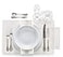 MY DRAP Linen Reusable Luncheon Napkins 79x79 in 20 Napkins Cream