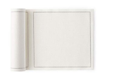 MY DRAP Linen Reusable Luncheon Napkins 79x79 in 20 Napkins Cream