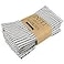 INFEI Plain Striped Cotton Linen Blended Dinner Cloth Napkins Set of 12 40 x 30 cm for Events Home Use Black
