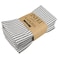 INFEI Plain Striped Cotton Linen Blended Dinner Cloth Napkins Set of 12 40 x 30 cm for Events Home Use Black