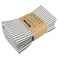 INFEI Plain Striped Cotton Linen Blended Dinner Cloth Napkins Set of 12 40 x 30 cm for Events Home Use Black