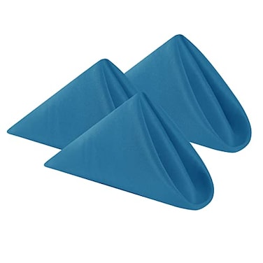 Cupuamon Cloth Napkins 17x17 inch Washable Polyester Dinner Napkins Soft Table Napkins for Wedding Party Dining BanquetMediterranean Blue12PCS