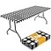 Smiry Picnic Table Cloth 2 Pack Waterproof Elastic Fitted Tablecloths for 6FT Rectangle Tables Washable Polyester Buffalo Plaid Tablecloth for Camping Dining Outdoor Black White 30 x 72