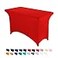 Peomeise 4FT Christmas Spandex Table Cover Rectangular Stretch Spandex Tablecloth Red4FT
