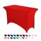 Peomeise 4FT Christmas Spandex Table Cover Rectangular Stretch Spandex Tablecloth Red4FT