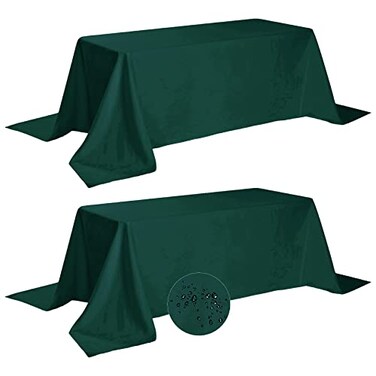 Fokitut 2 Pack Waterproof Rectangle Tablecloth 90x132 InchStain Resistant and Wrinkle Polyester Table Cloth Fabric Table Cover for Kitchen Dining Wedding Party Holiday DinnerHunter
