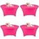 Fivenl 4 Pack 5FT Round Spandex Tablecloth 60 Inch Stretchable Table Cover Washable and Wrinkle Resistant Fuchsia